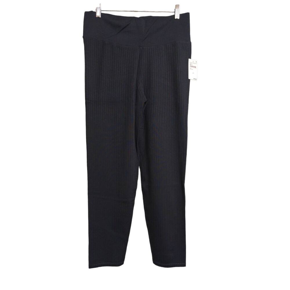 Good American Wide Rib Shine Clean Seamless Leggings Black 5/6 (2XL/3XL) New